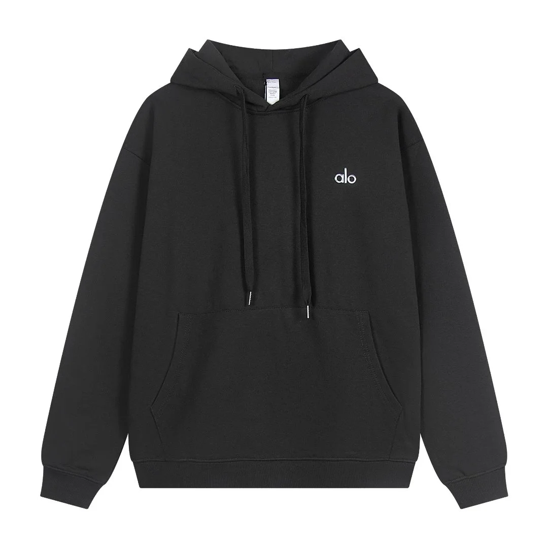 Alo Black 'alo' Embroidered Hoodie