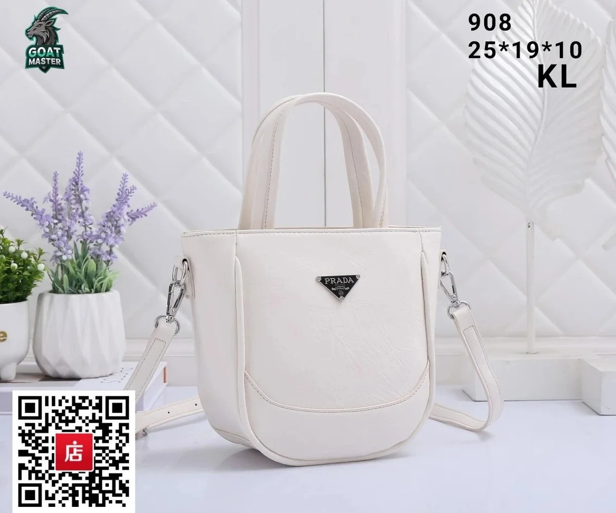 Prada Classic Logo White Tote Bag