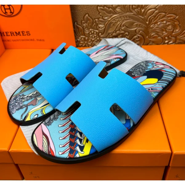 Hermès H-Birkin Blue Sandals
