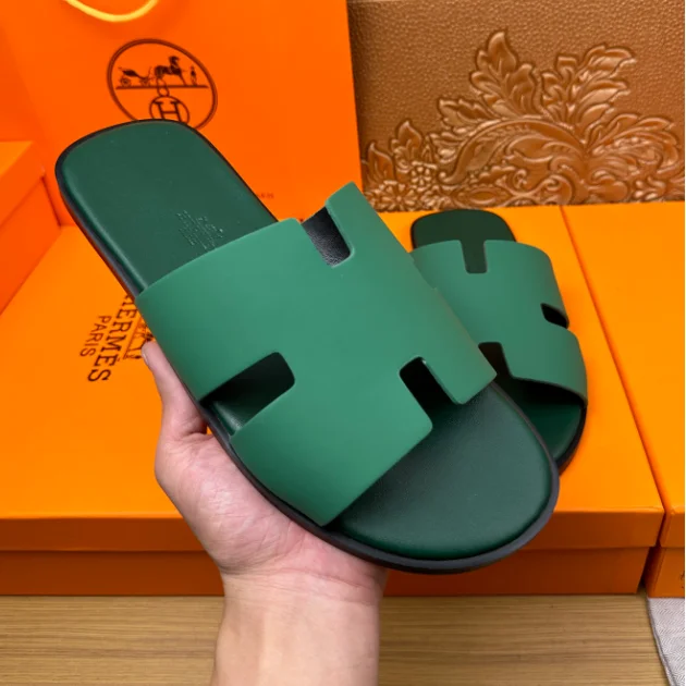 Hermès H-Birkin Green Sandals
