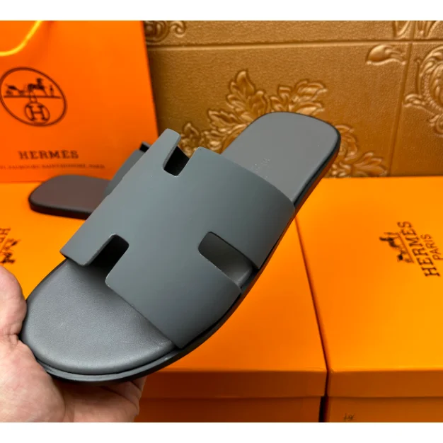 Hermès H-Birkin Grey Slippers