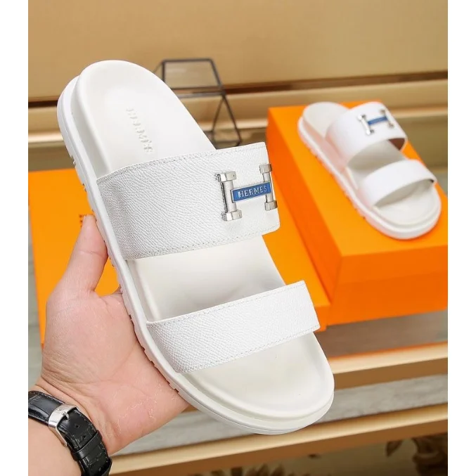 Hermès Birkin White Leather Sandals