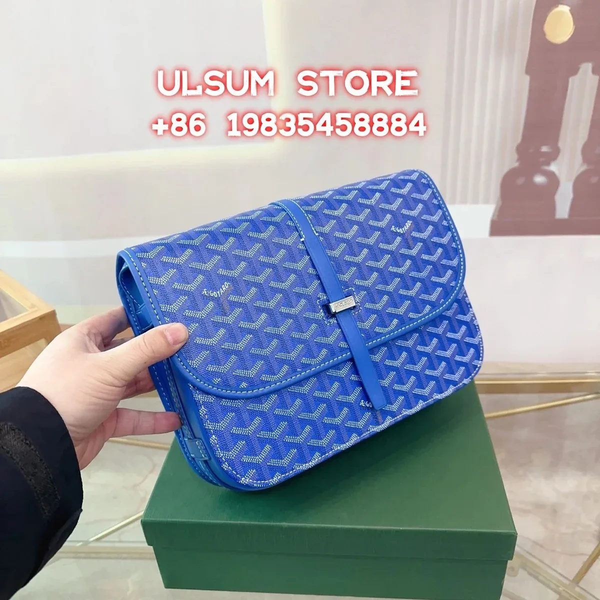 Goyard YARD Blue Monogram Clutch Bag