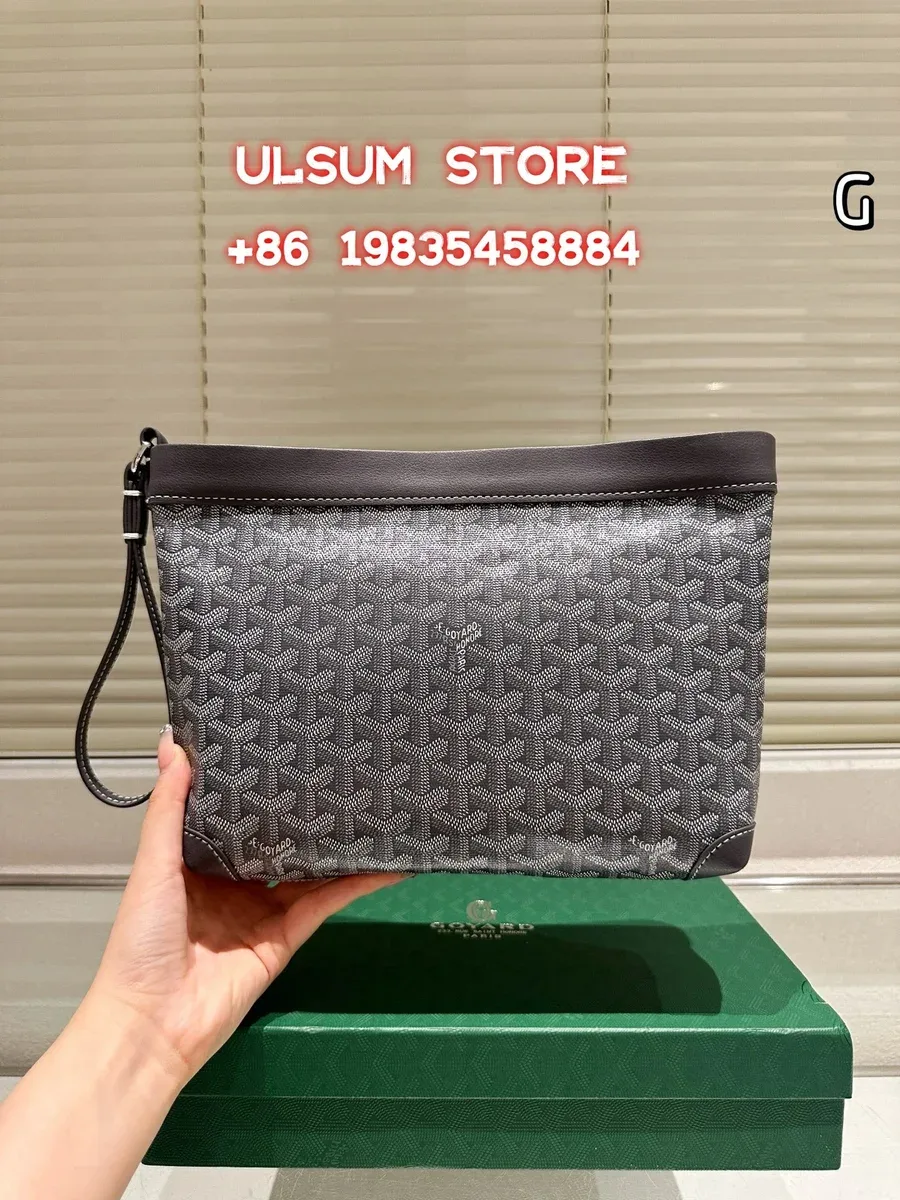 Goyard YARD Goyardine Clutch Bag Grey