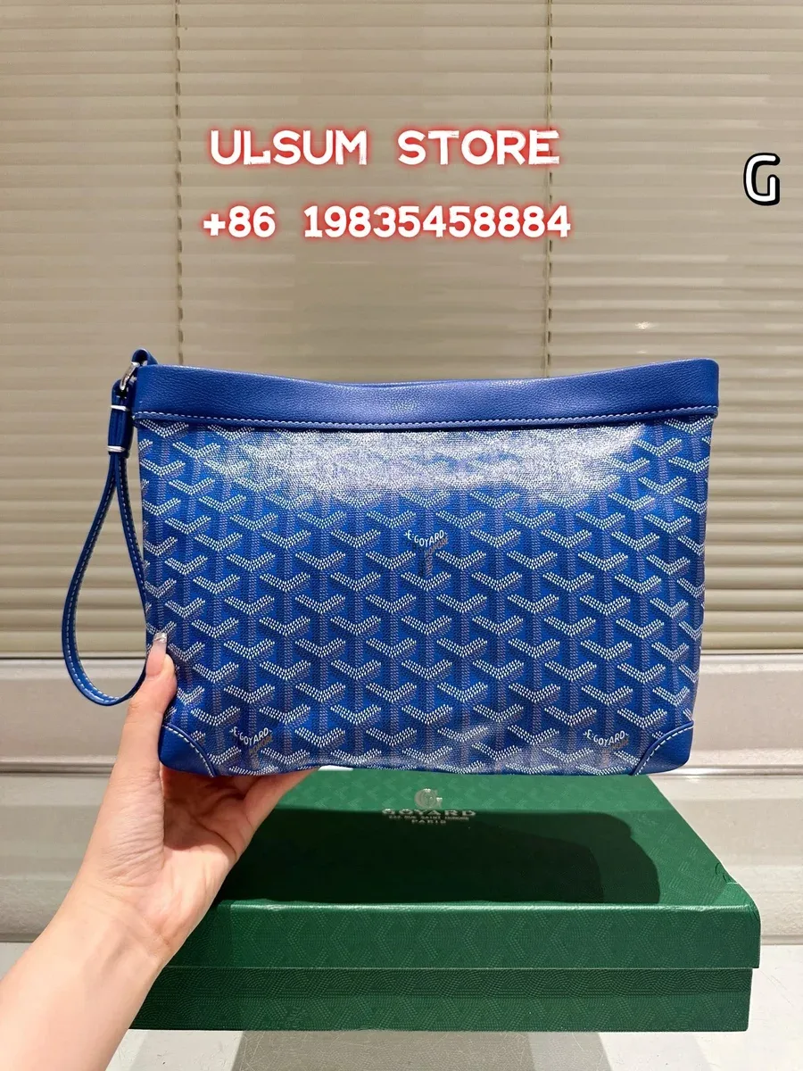 Goyard Goyardine Blue Clutch Bag