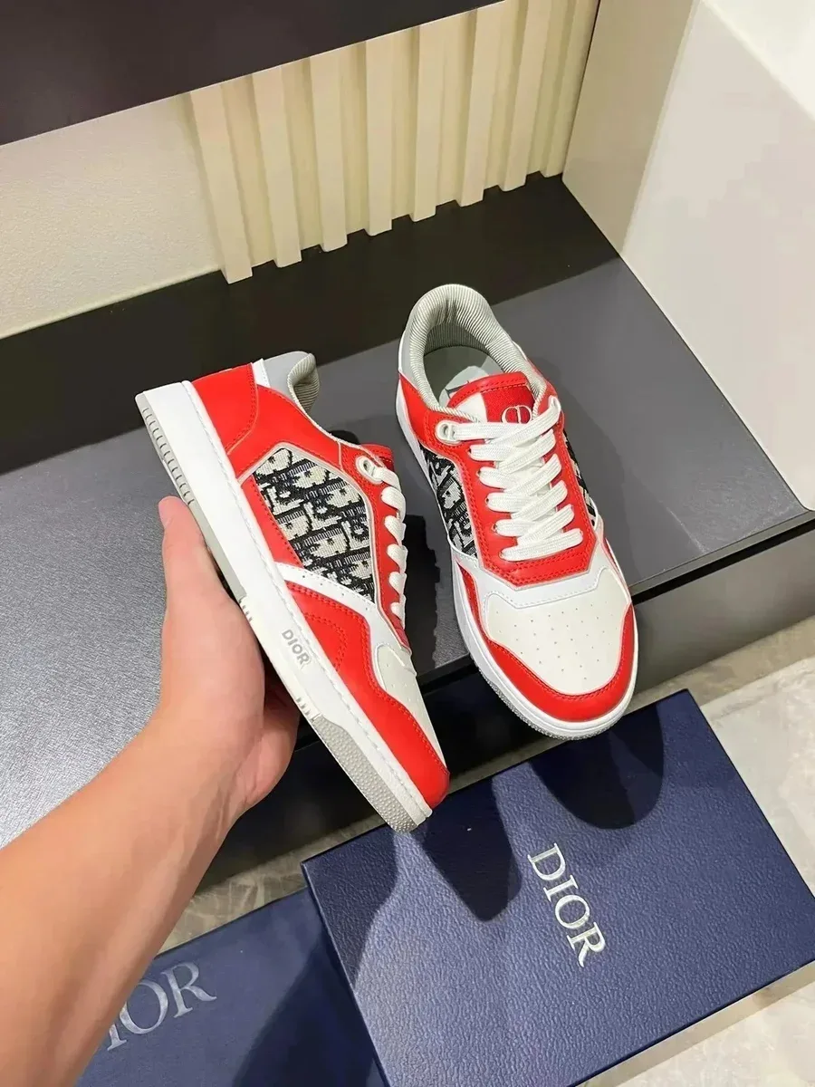 Dior Air Force 1 Red/White Low Sneakers
