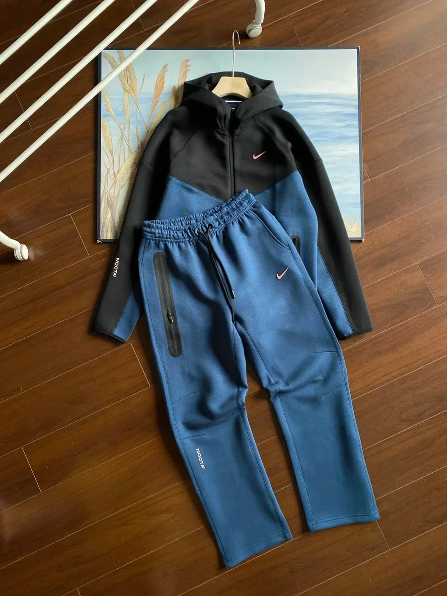 Nike Nocta Tech Fleece Hoodie & Pants Set Blue/Black Tracksuit