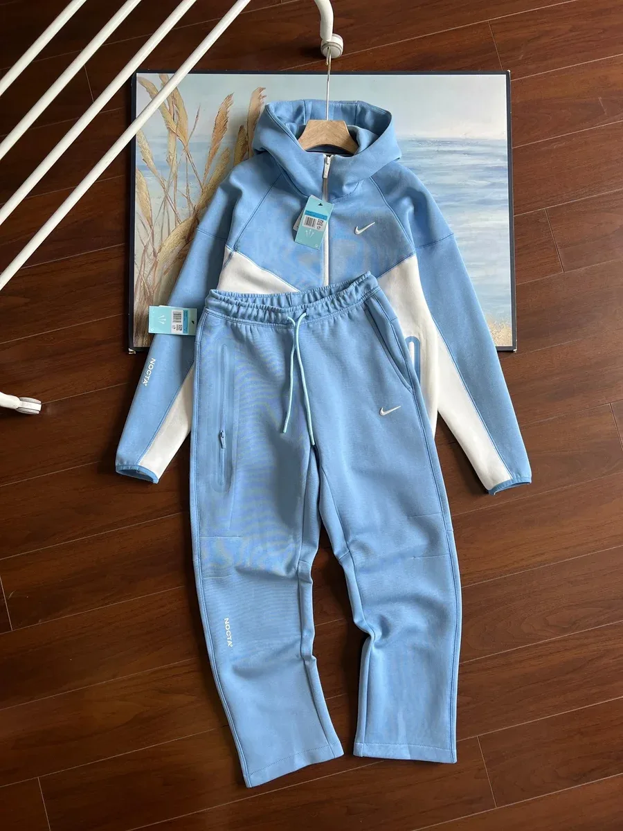 Nike Air Tech Fleece Light Blue Hoodie & Pants Set