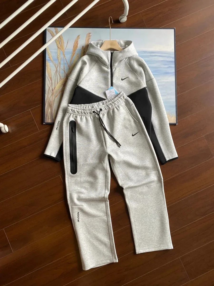 Nike Nocta Grey/Black Tech Fleece Tracksuit
