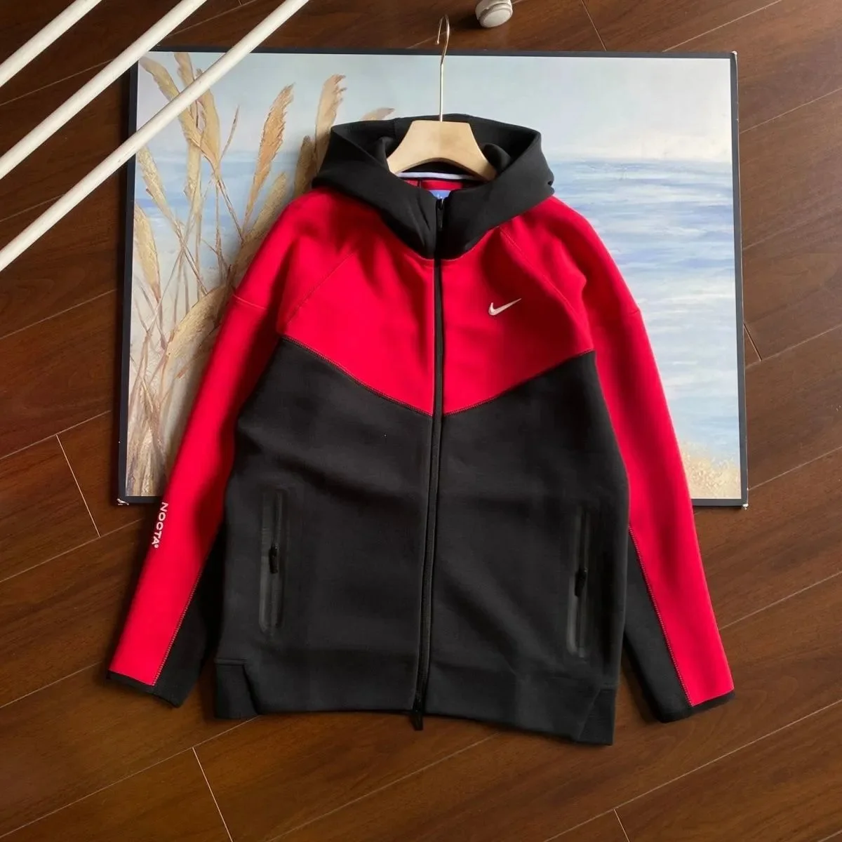 Nike Nocta Tech Fleece Hoodie Red/Black Jacket