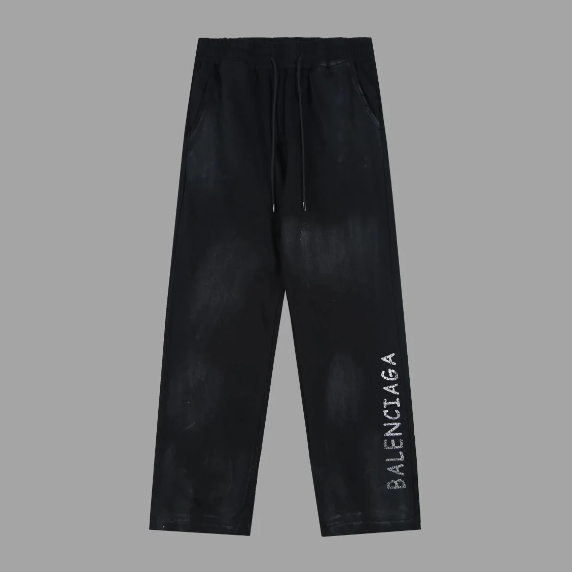 Balenciaga Black Painted Logo Pants