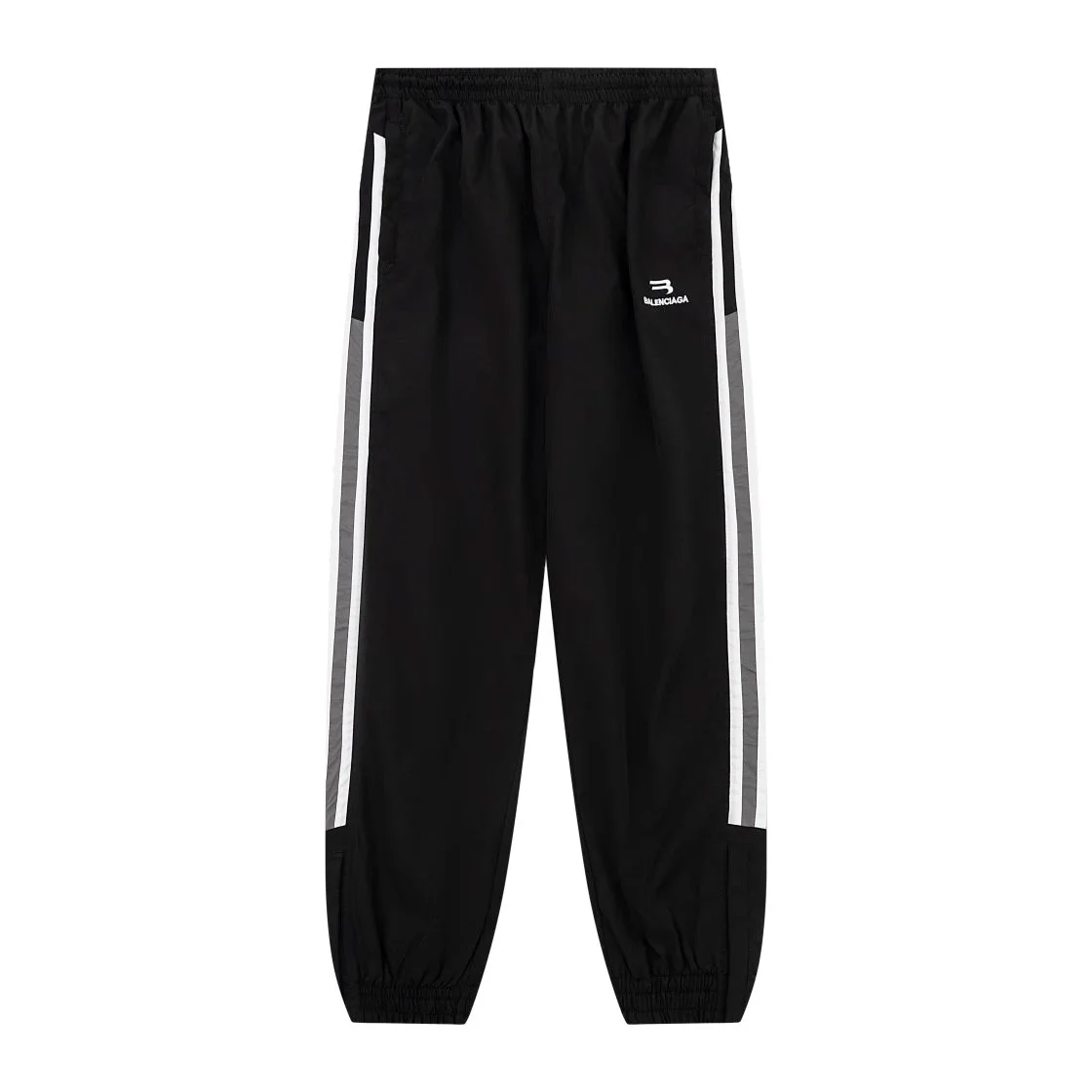 Balenciaga Black Track Pants with White Stripes
