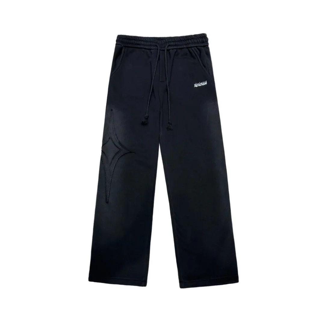 Black Diamond Embroidered Sweatpants