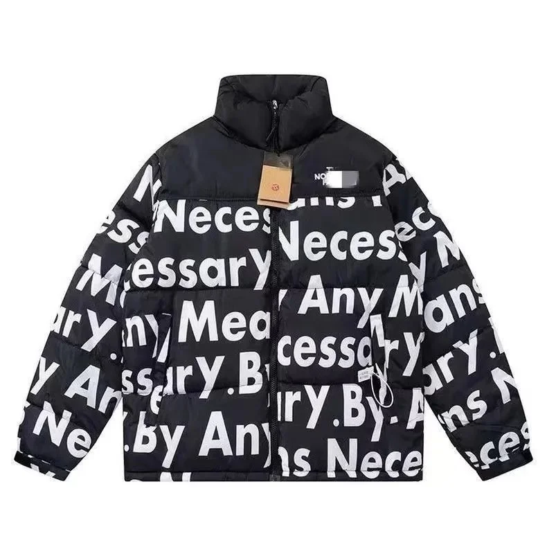 The North Face Nuptse Black/White Letter Print Parka