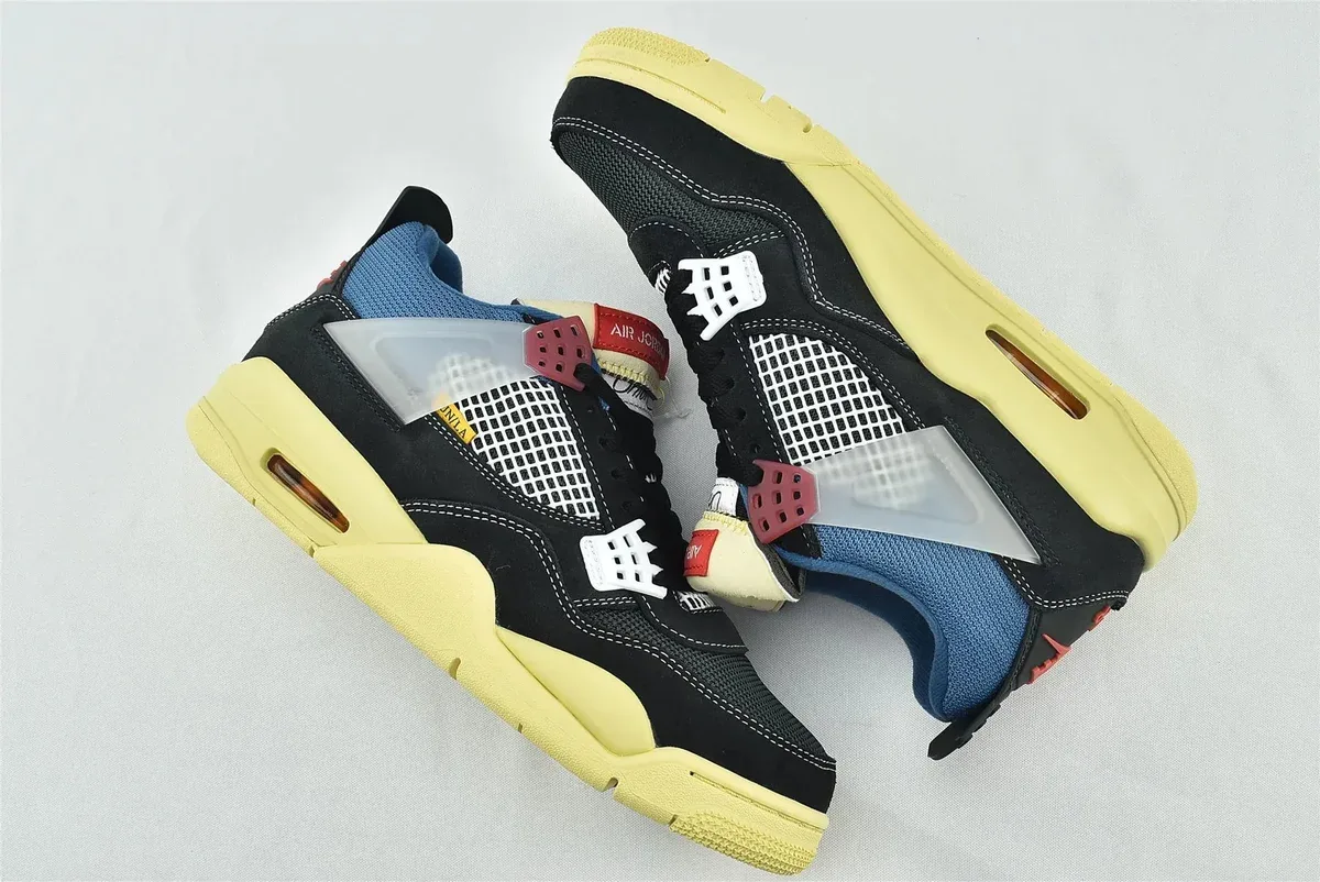 Nike Air Jordan 4 Black Blue Sneakers