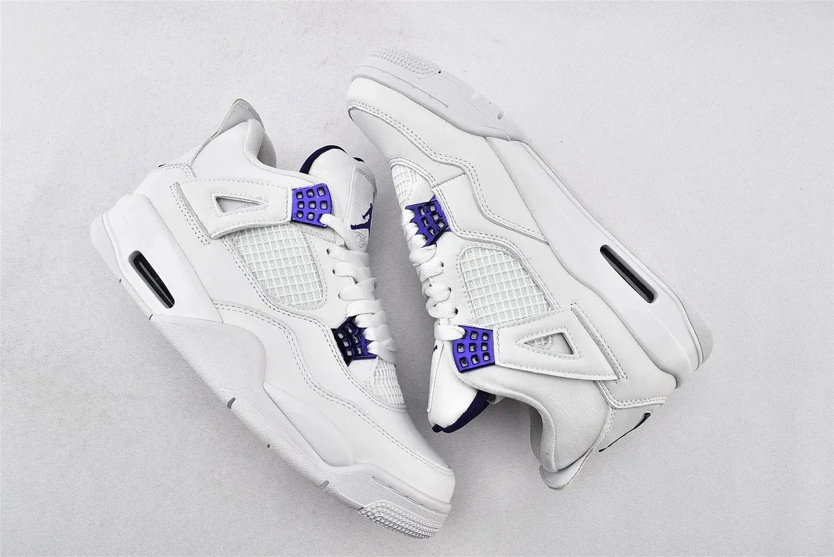 Nike Air Jordan 4 White Purple Sneakers