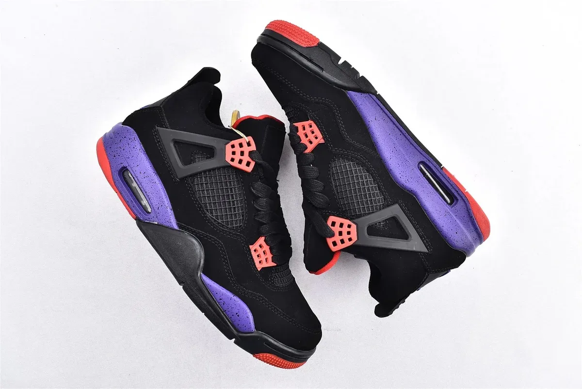 Nike Air Jordan 4 Raptors Black Purple Red Sneakers