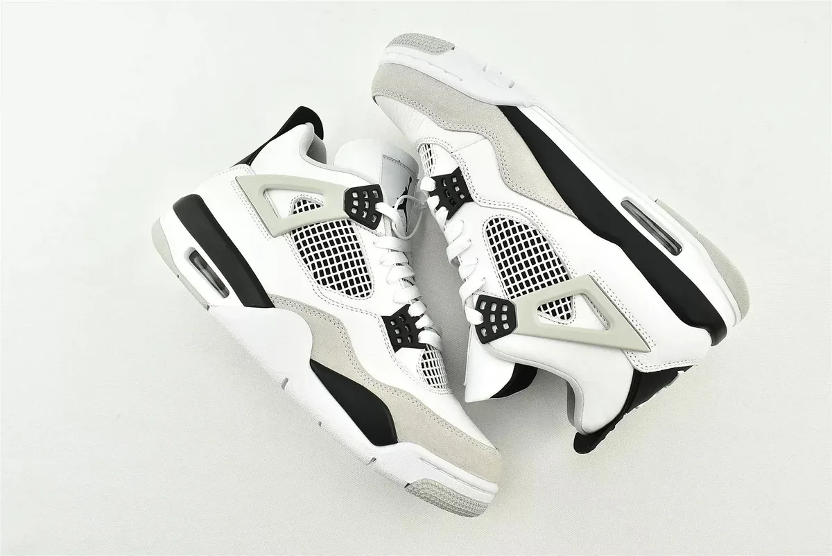 Nike Air Jordan 4 White/Black/Grey Sneakers