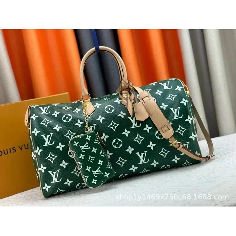 Louis Vuitton Neverfull Green Monogram Travel Bag