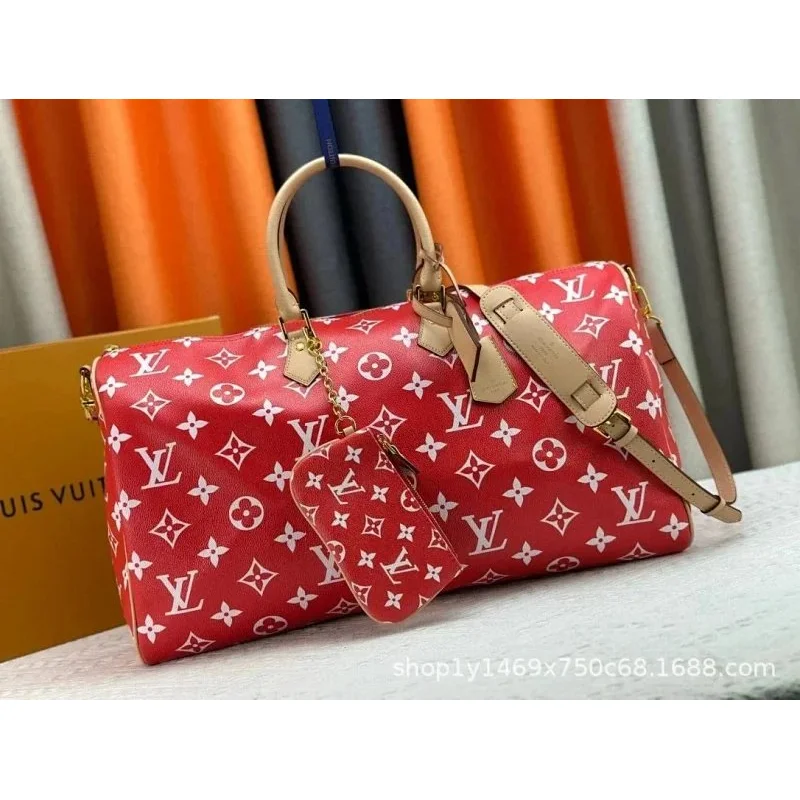 Louis Vuitton Keepall Red Monogram Travel Bag