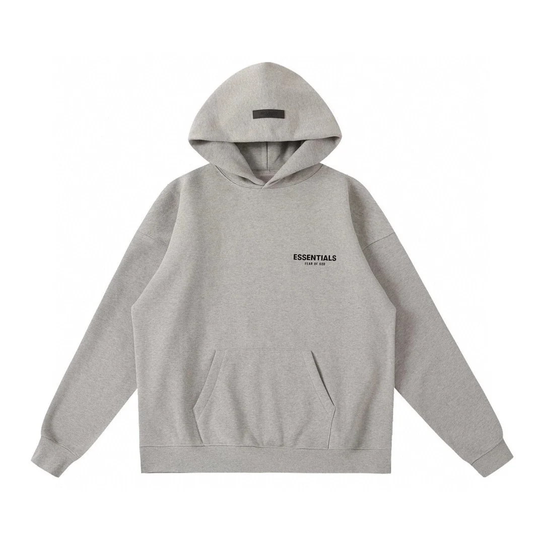 Fear of God Essentials Hoodie Grey Cotton Sweatshirt