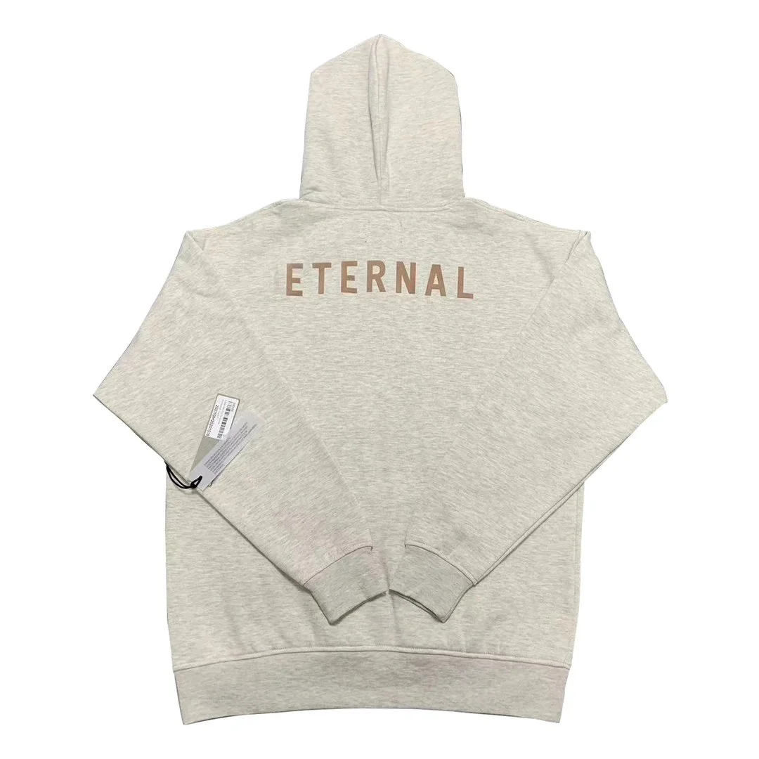 Unisex ETERNAL Hoodie Light Grey Solid Pullover