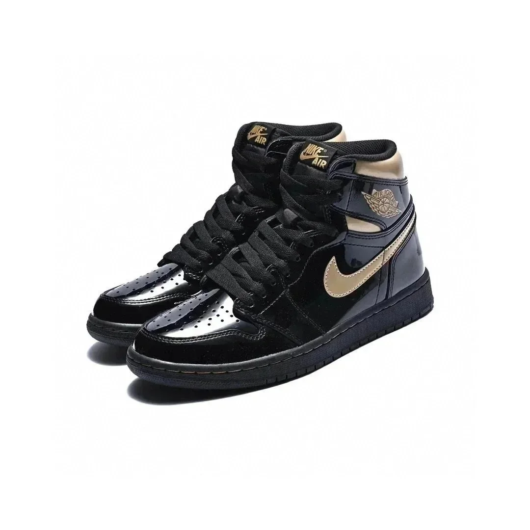 Nike Air Jordan 1 High Black Gold Sneakers