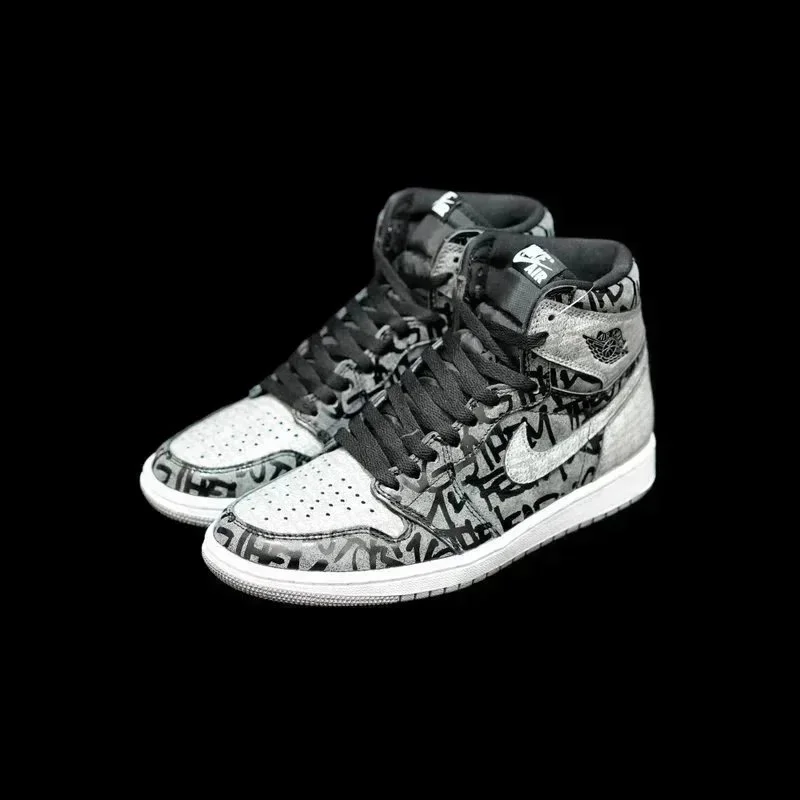 Nike Air Jordan 1 High Graffiti Black/White Sneakers