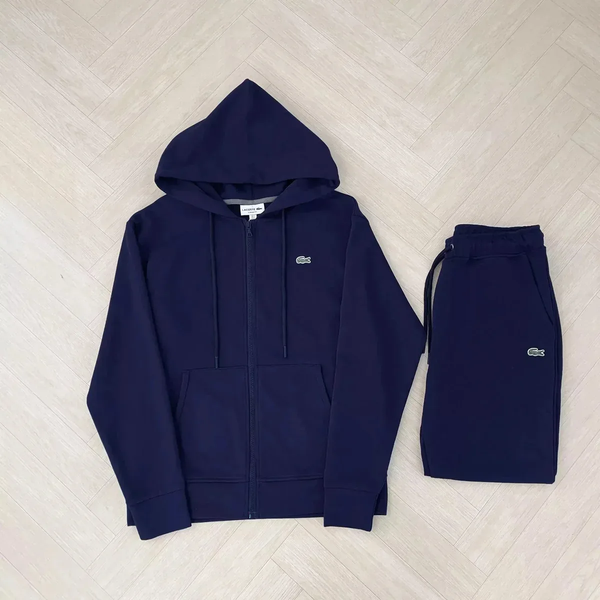 Lacoste Navy Crocodile Hoodie & Shorts Set