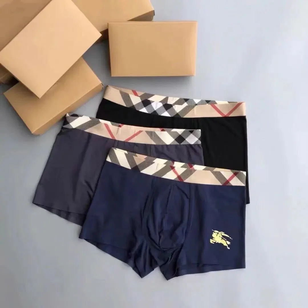 Burberry Classic Check Boxer Shorts Navy Blue