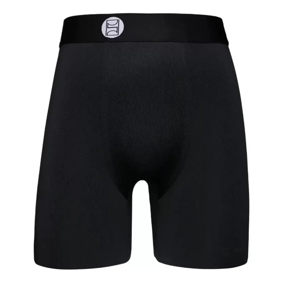Black Solid Boxer Briefs Underwear