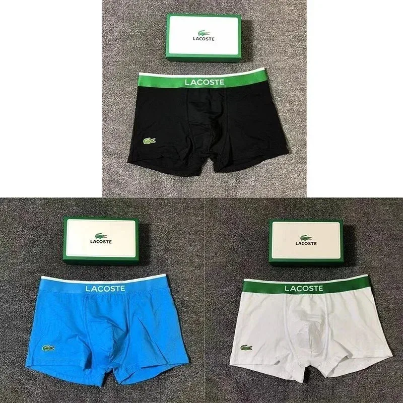 Lacoste Men's Boxer Shorts Solid Black/Blue/White
