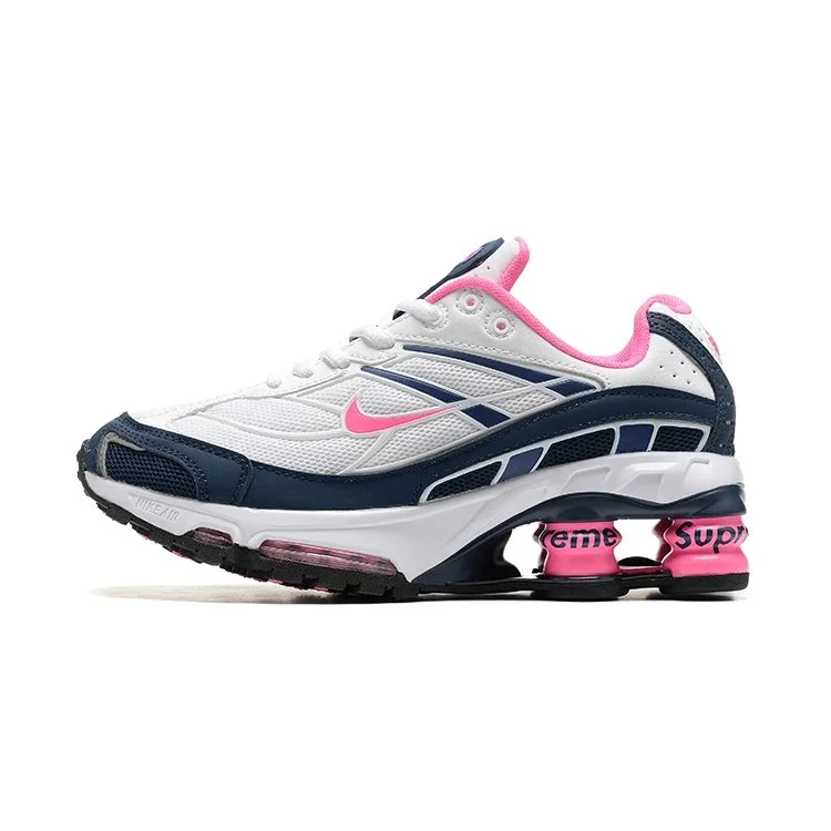 Nike Shox R4 Supreme Triple White/Pink Sneakers