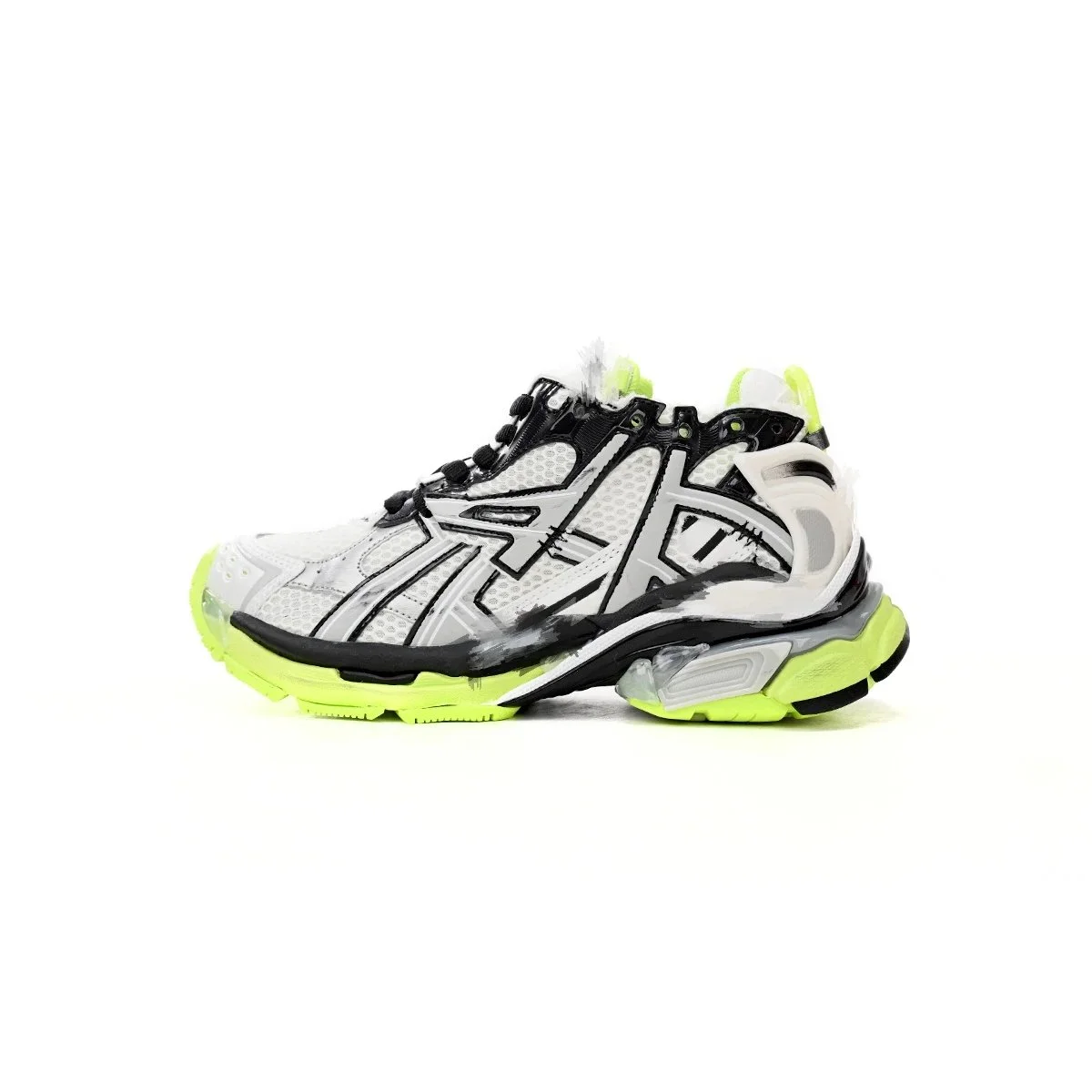 Balenciaga Triple S White/Neon Green Sneakers