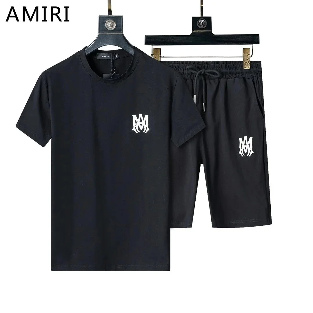 Amiri AM Monogram Black T-Shirt & Shorts Set