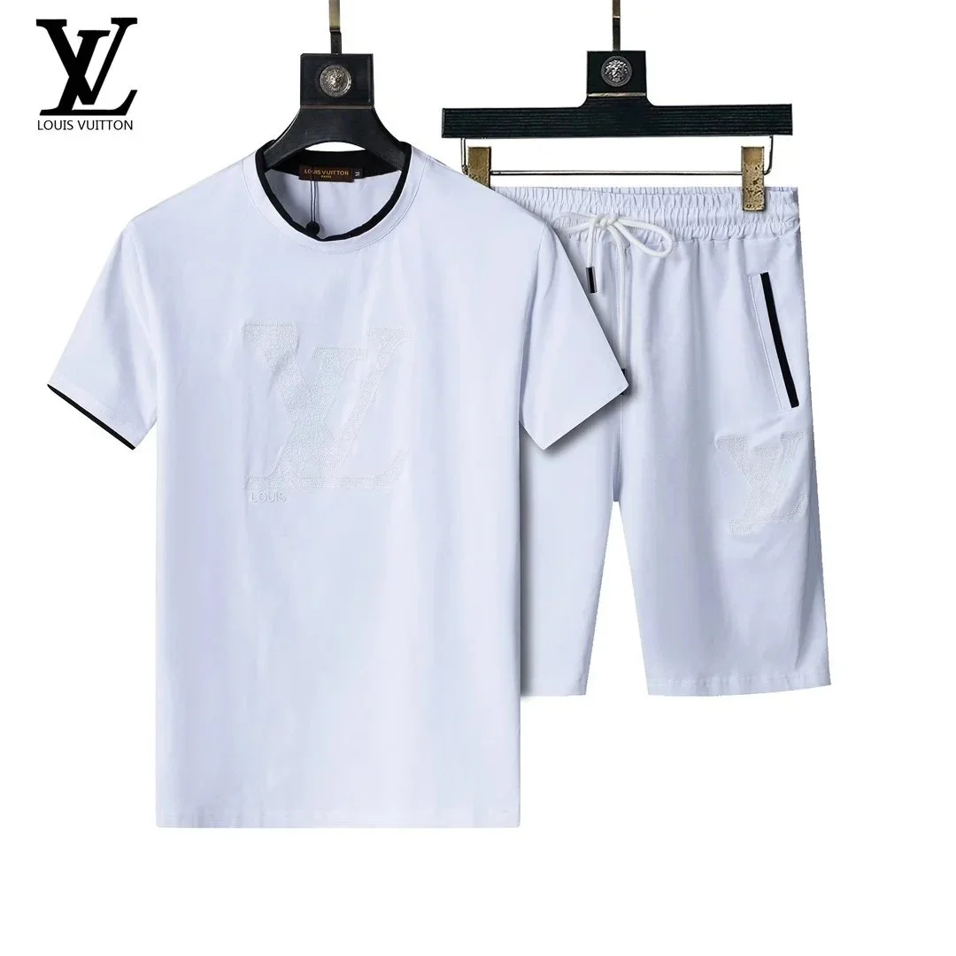 Louis Vuitton White Embroidered Logo Set