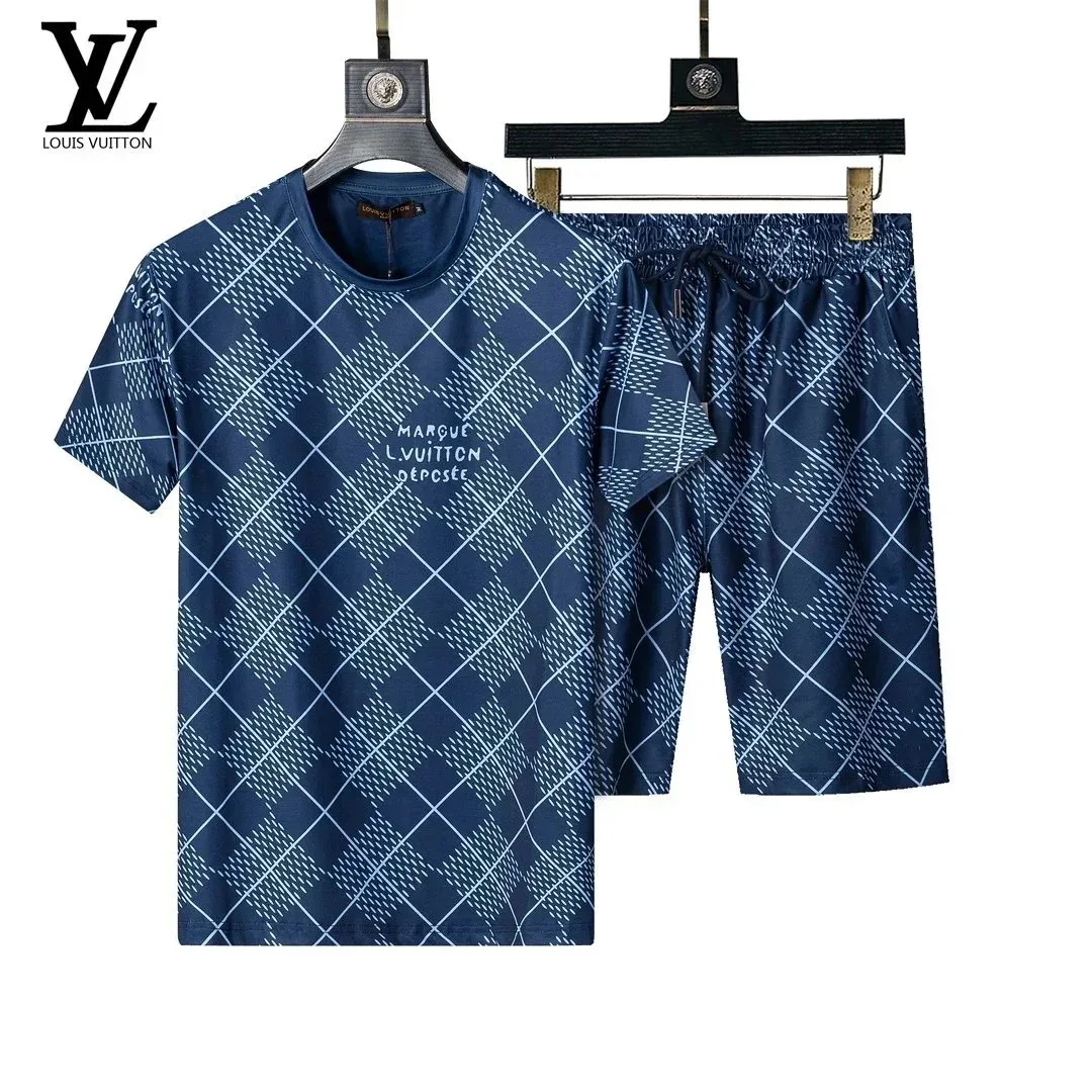 Louis Vuitton Plaid T-Shirt & Shorts Set