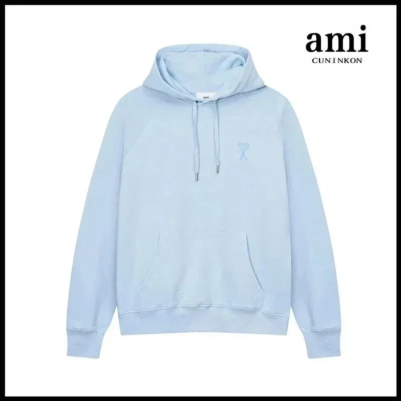 Ami 635 Hoodie Sky Blue Casual Sweatshirt