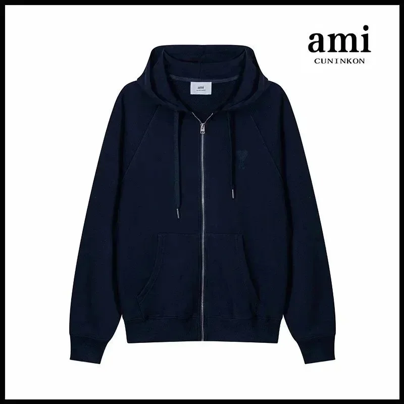 Ami CUNINKON Navy Zip-Up Hoodie