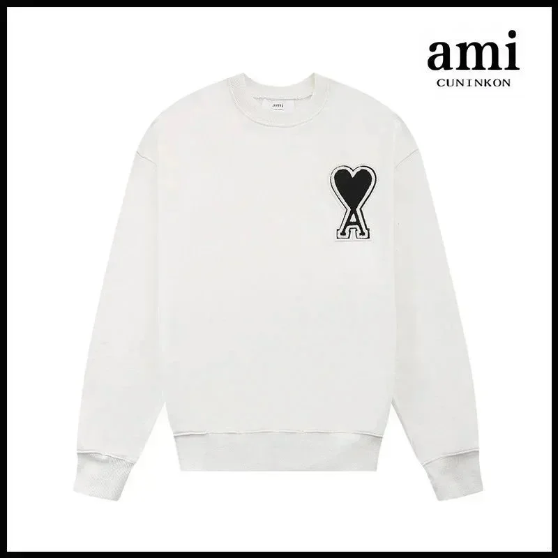 Ami Ami de Coeur 611 White Black Crewneck Sweatshirt