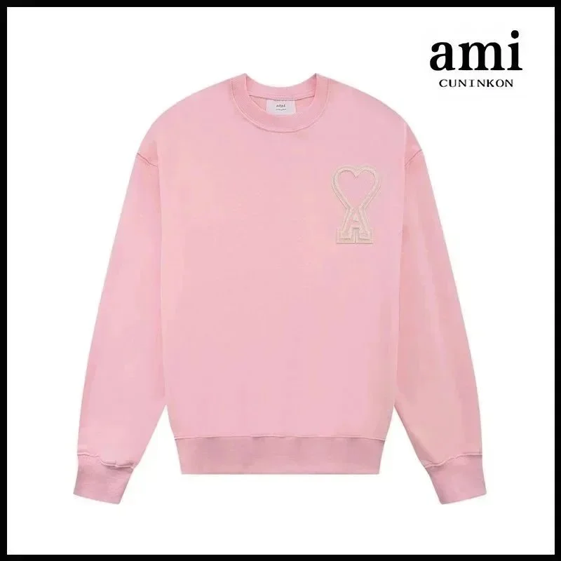 Ami Cuninkon Pink 611 Car章圆领款 Sweatshirt