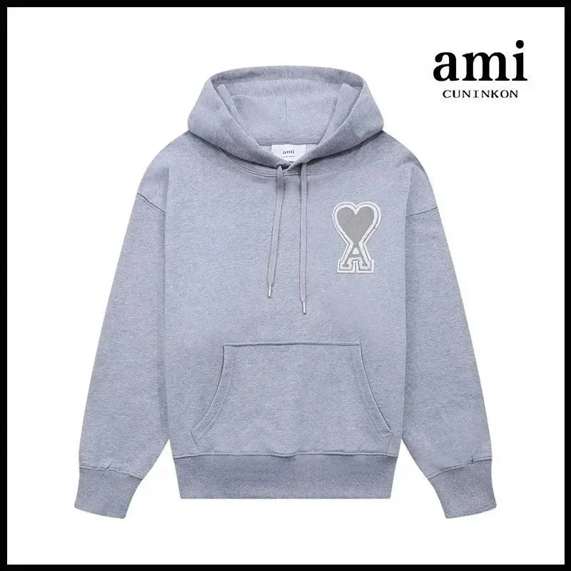 Ami 610 Car章连帽款 Grey Hoodie