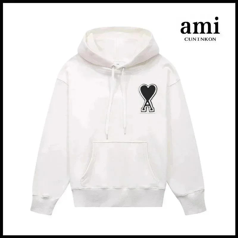 Ami Ami de Coeur 610 Car章连帽款 White Hoodie