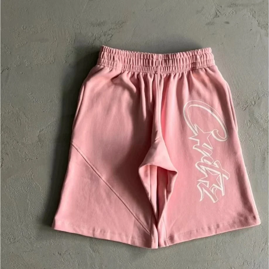 Pink Circle Star Graphic Shorts