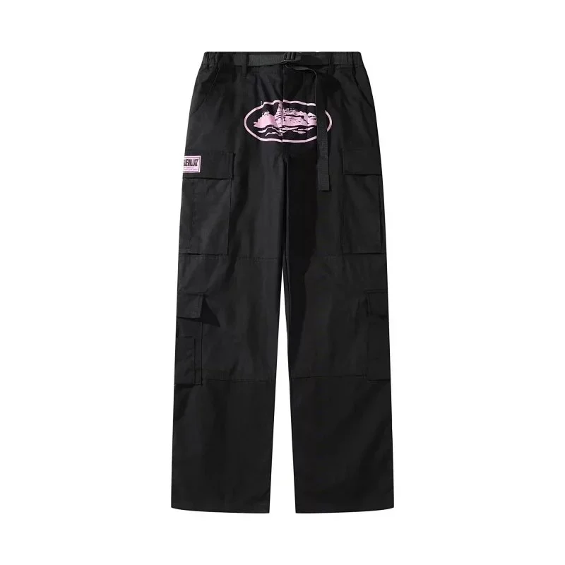 Black Pink Graphic Cargo Pants