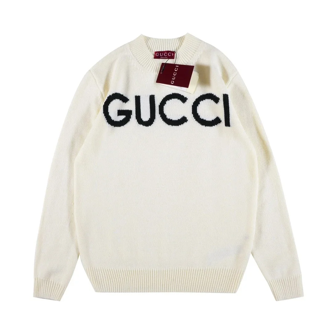 Gucci Logo Knit Sweater Cream