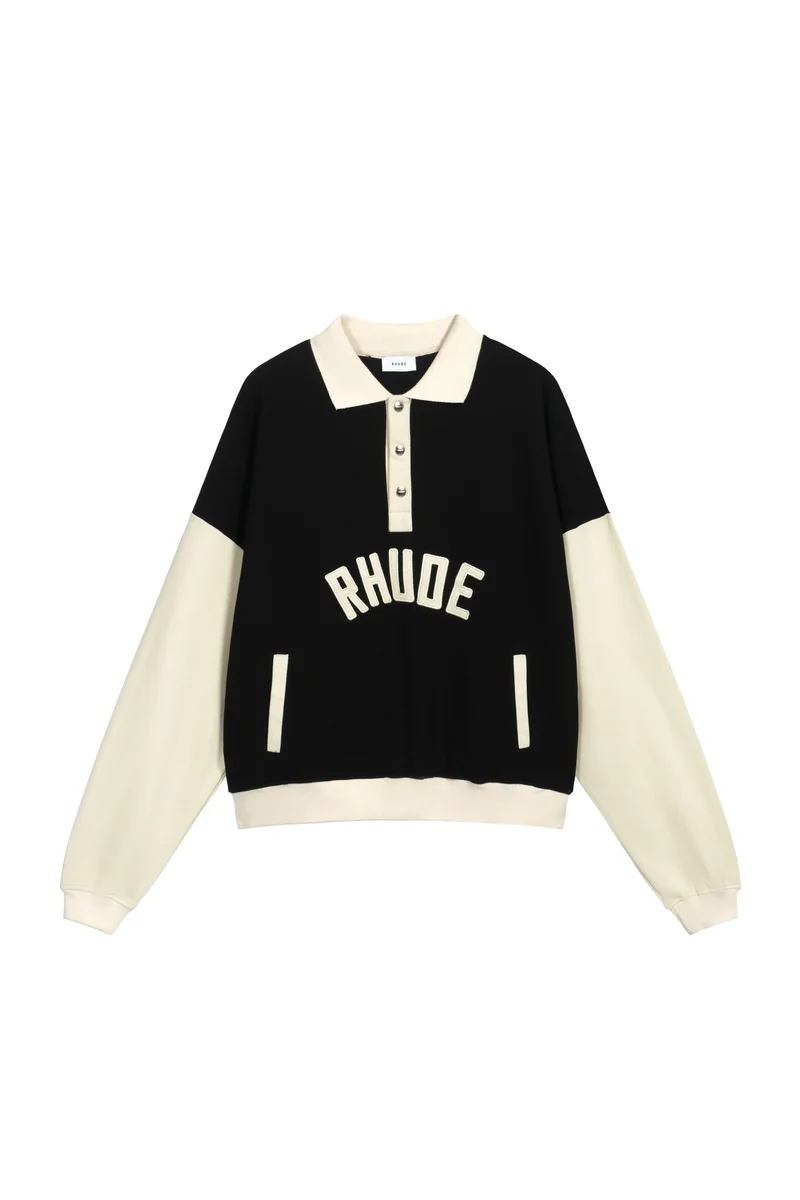 Rhude Black & Cream Polo Sweatshirt