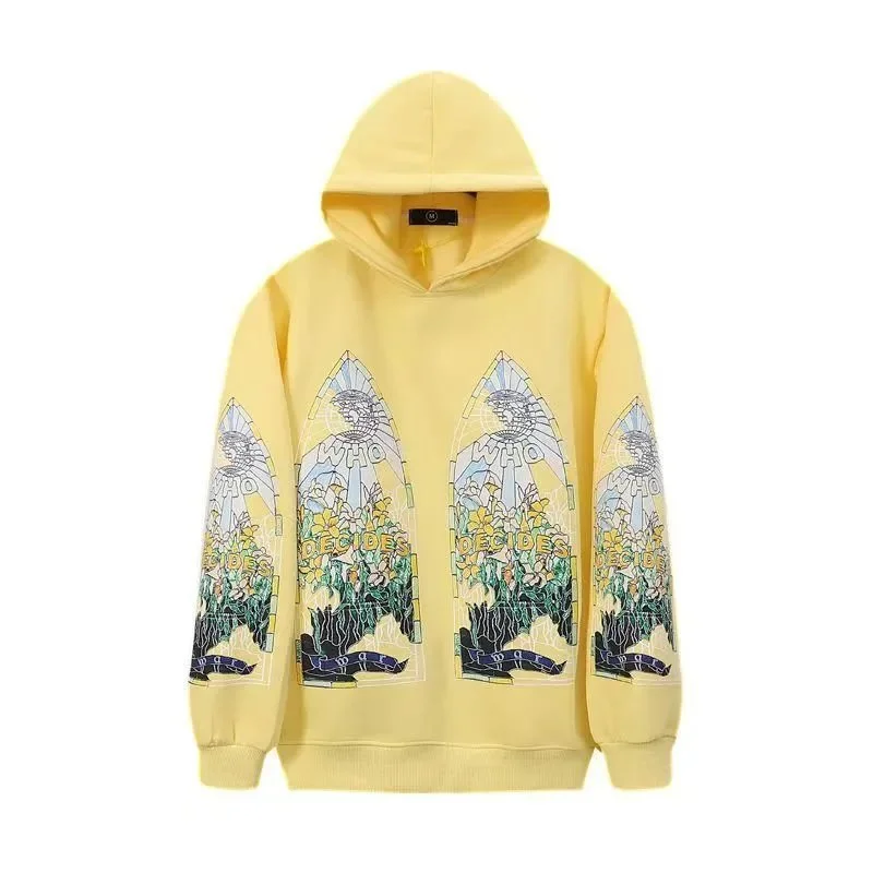 Unisex Yellow Stained Glass Hoodie