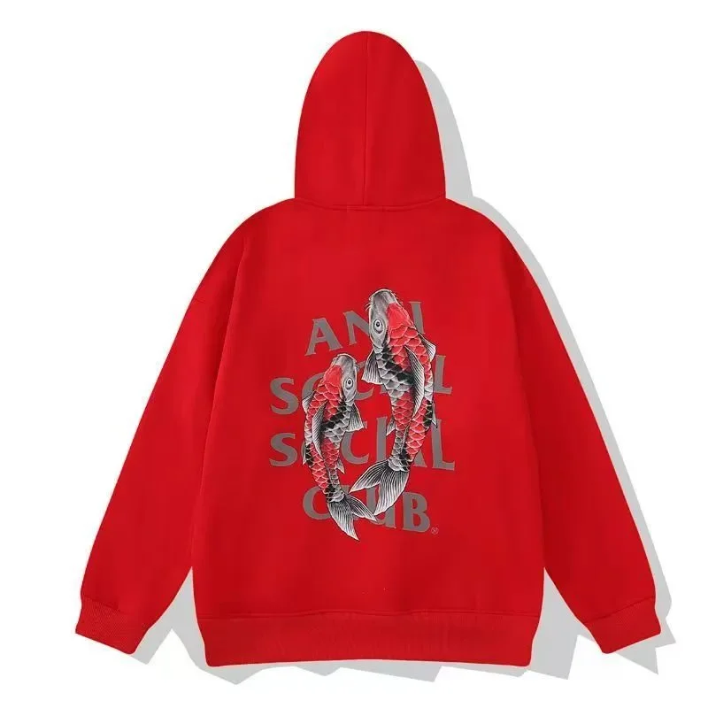 Anti Social Social Club ASSC Red Fish Graphic Hoodie