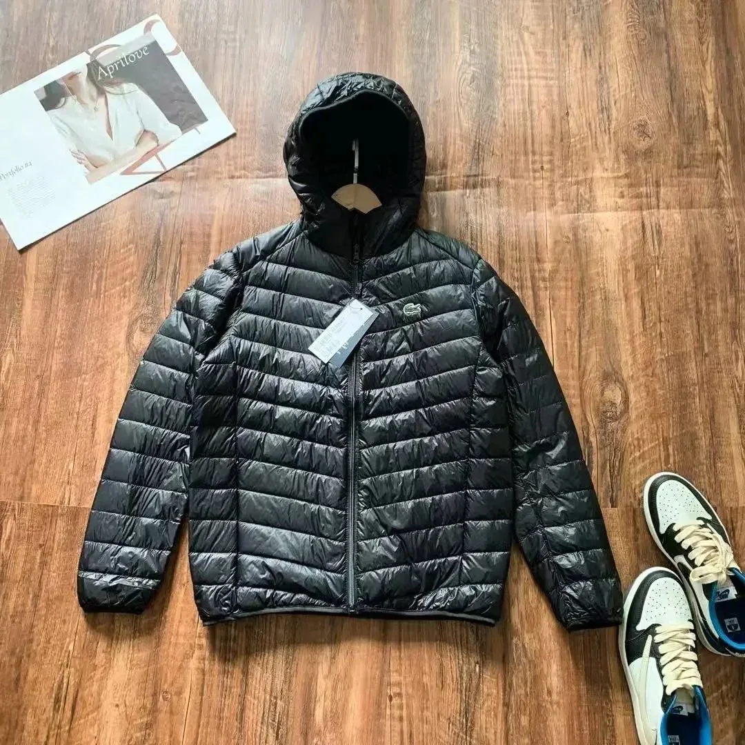 Lacoste 90白鸭绒连帽羽绒服-黑 Hooded Puffer Jacket Black